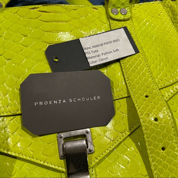 Proenza Schouler PS1 Tote Neon Yellow Python - Picture 6 of 16